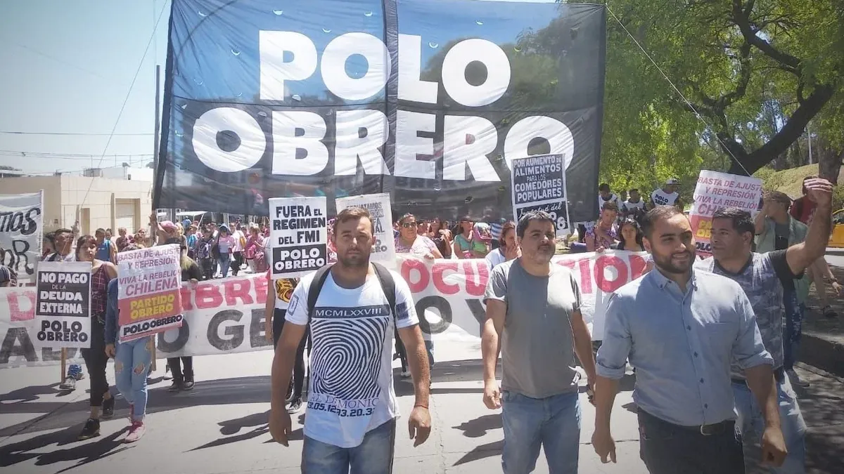 Piqueteros del Polo Obrero organizaron una manifestación por la llegada