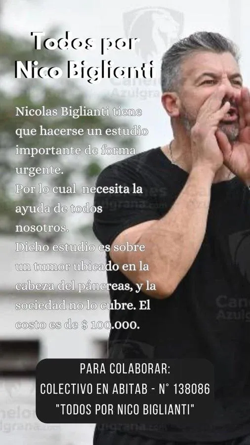 Nicolás Biglianti, exgolero de Peñarol, padece un tumor de páncreas y