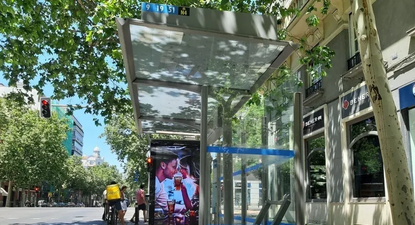 Modelo de paradas como las que se proyectan para Montevideo. Cedida por la IM