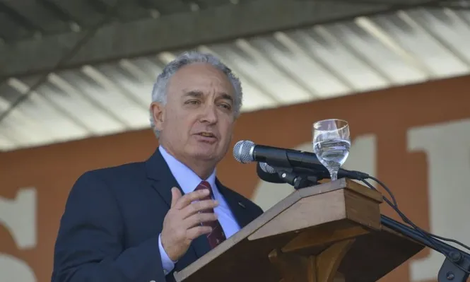 El presidente de ARU, Pablo Zerbino, durante su discurso este sábado en Expo Prado