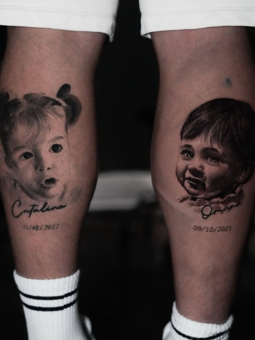 Los tatuajes de Maxi Gómez con las fotos de sus hijas