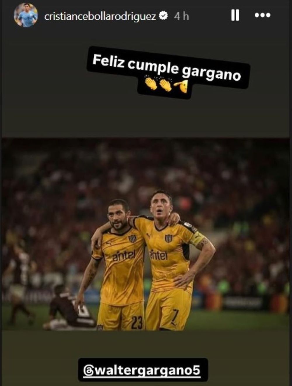 Cristian Rodríguez y Walter Gargano cuando jugaban en Peñarol