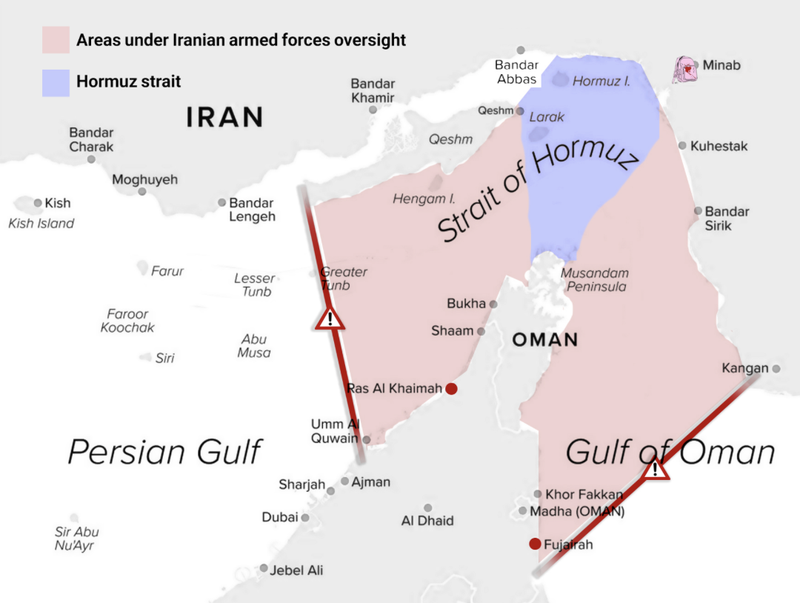 Irán intenta definir su jurisdicción sobre el estratégico estrecho de Ormuz con un mapa propio