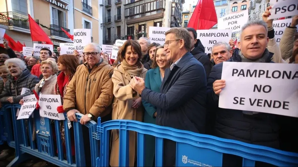 La manifestación de este domingo en Pamplona.