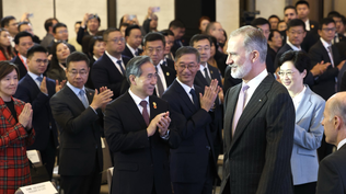 El Rey Felipe Vi en la reunión con empresarios chinos en Chengdú.