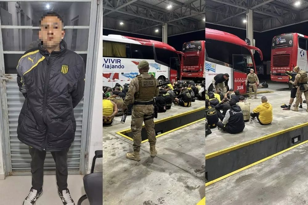 Un hincha de Peñarol fue detenido y su foto fue divulgada por la Policía de Brasil