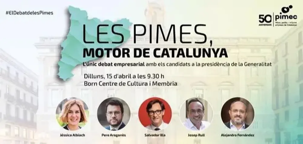 Cartel del debate electoral por el 12M organizado por Pimec.