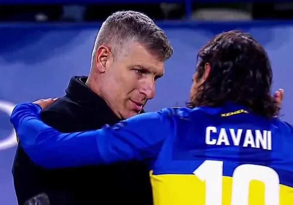 Martín Palermo y Edinson Cavani