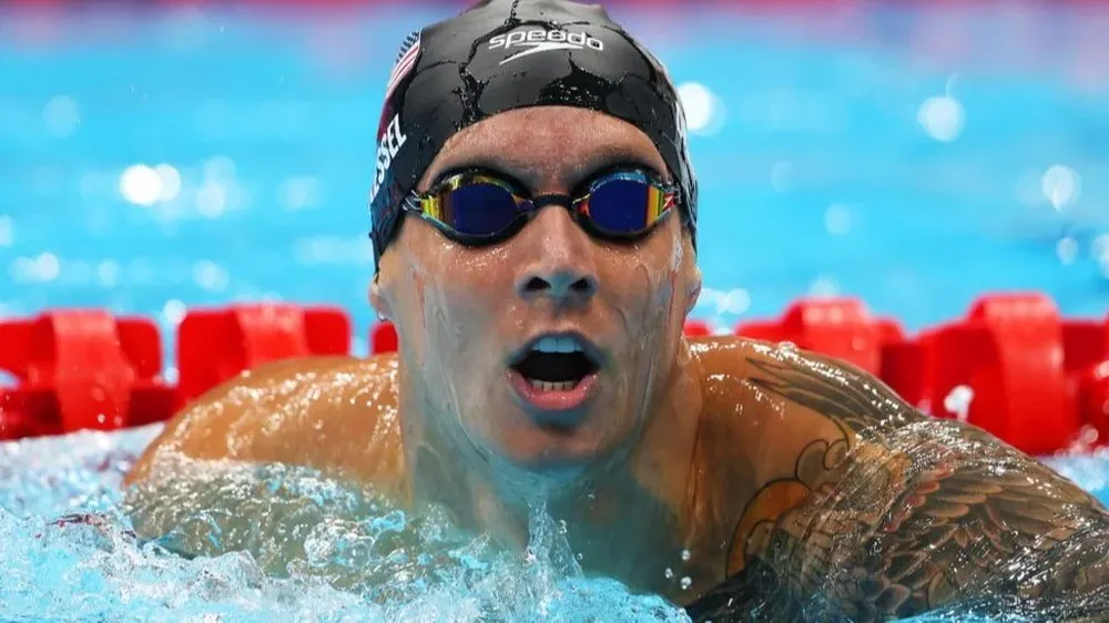 Dressel durante su primera competición en Tokyo 2020