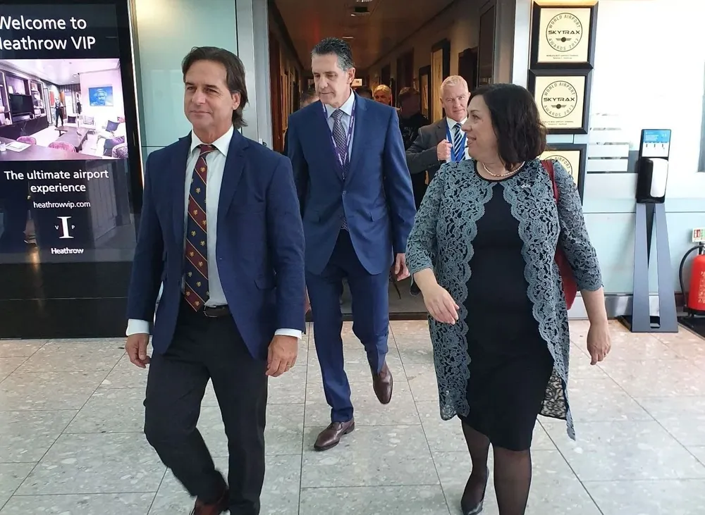 Luis Lacalle Pou y Faye OConnor