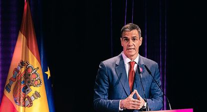 El presidente del gobierno de España, Pedro Sánchez, durante una intervención este miércoles en Madrid.