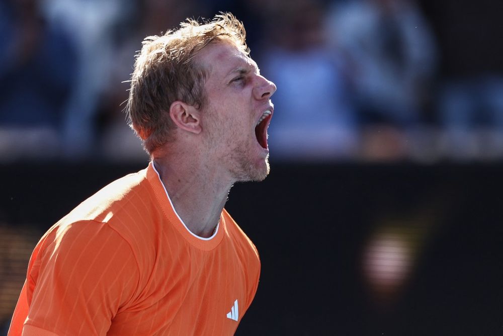 El festejo de Alejandro Davidovich Fokin tras ganarle a Reilly Opelka