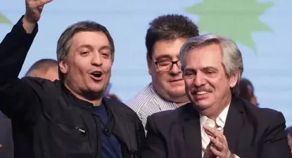 Máximo Kirchner, presidente del PJ bonaerense, y Alberto Fernández, presidente del PJ nacional