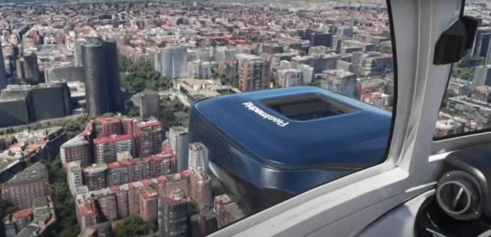 Simulación del nuevo estadio Santiago Bernabéu en el juego Flight Simulator