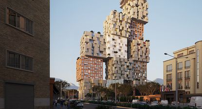 Real estate: el curioso edificio de 13 cubos superpuestos que busca convertirse en un ícono de Albania