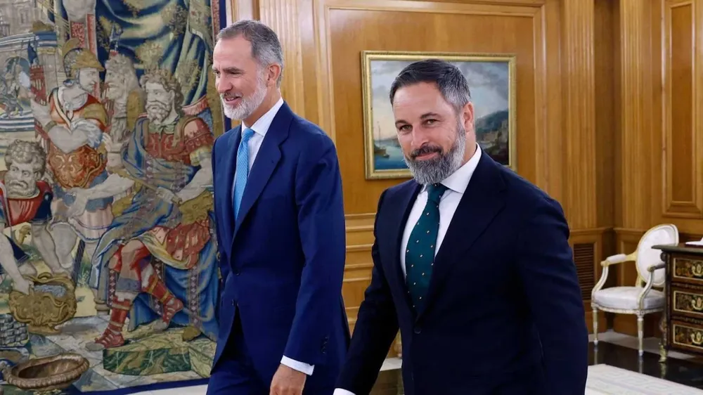 Santiago Abascal y el rey Felipe VI.