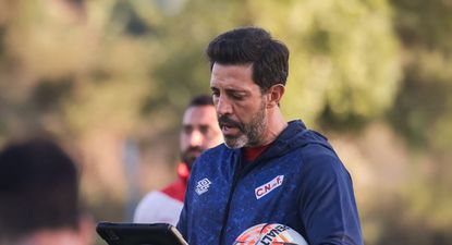 Jorge Bava en un entrenamiento de Nacional