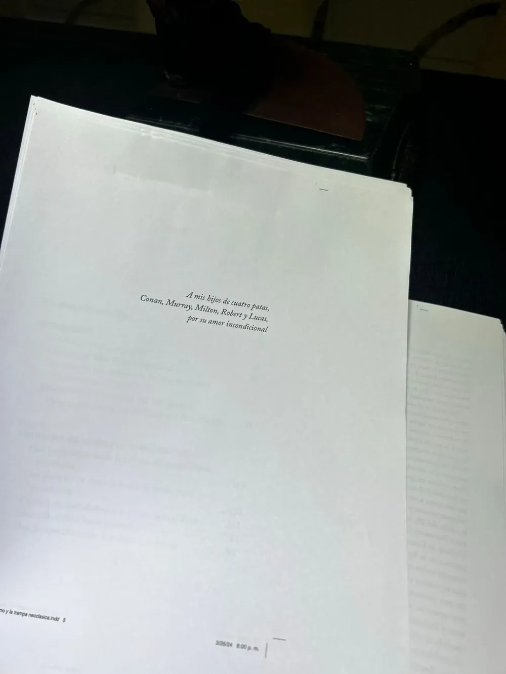 La dedicatoria del nuevo libro del presidente, que será presentado en los próximos días