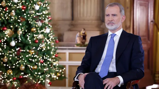 Felipe VI durante su discurso desde el Palacio Real