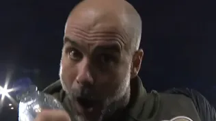 Pep Guardiola celebró con todo el segundo gol de Manchester City en la hora para el triunfo y la punta
