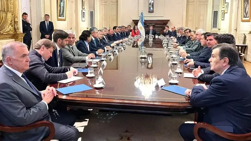 Los gobernadores en su última reunión en Casa Rosada