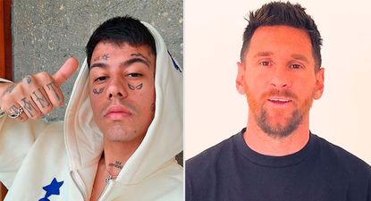 Lionel Messi saludó a Duki antes de su show en el Bernabeu.