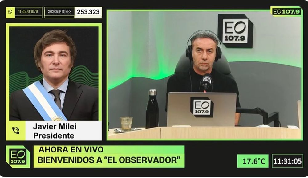 Milei en El Observador