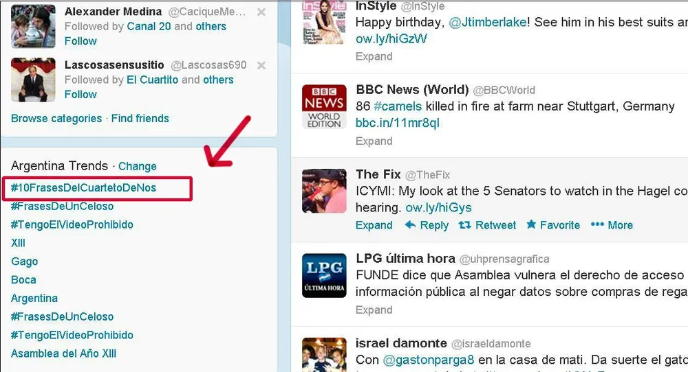 El cuarteto TT en twitter
