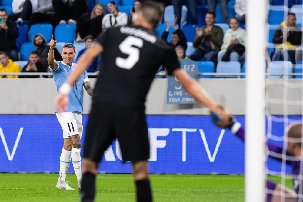 El festejo del gol de Darwin