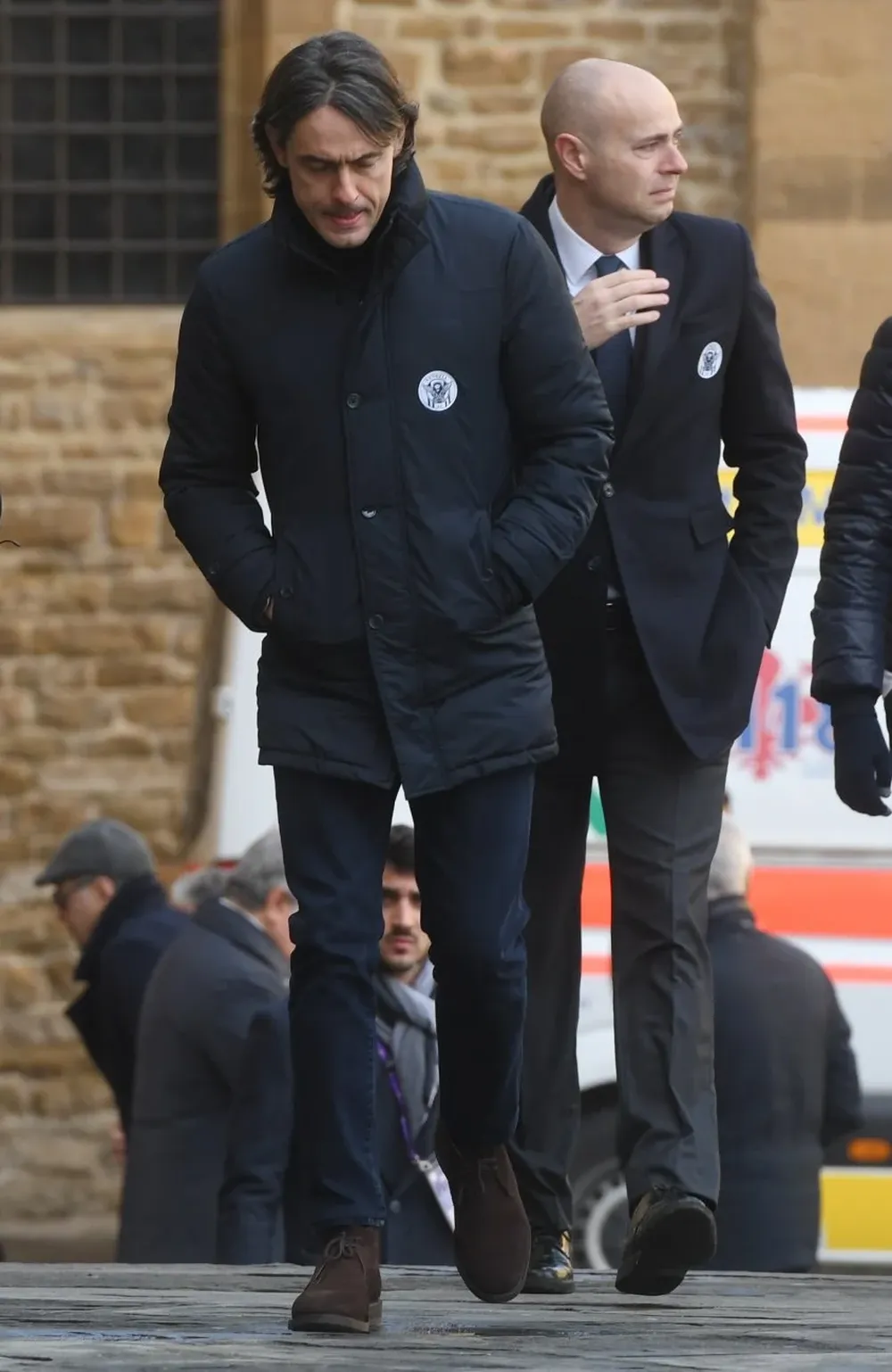 Simone Inzaghi, DT de Lazio, también llegó al funeral