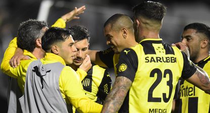 El festejo de los jugadores de Peñarol