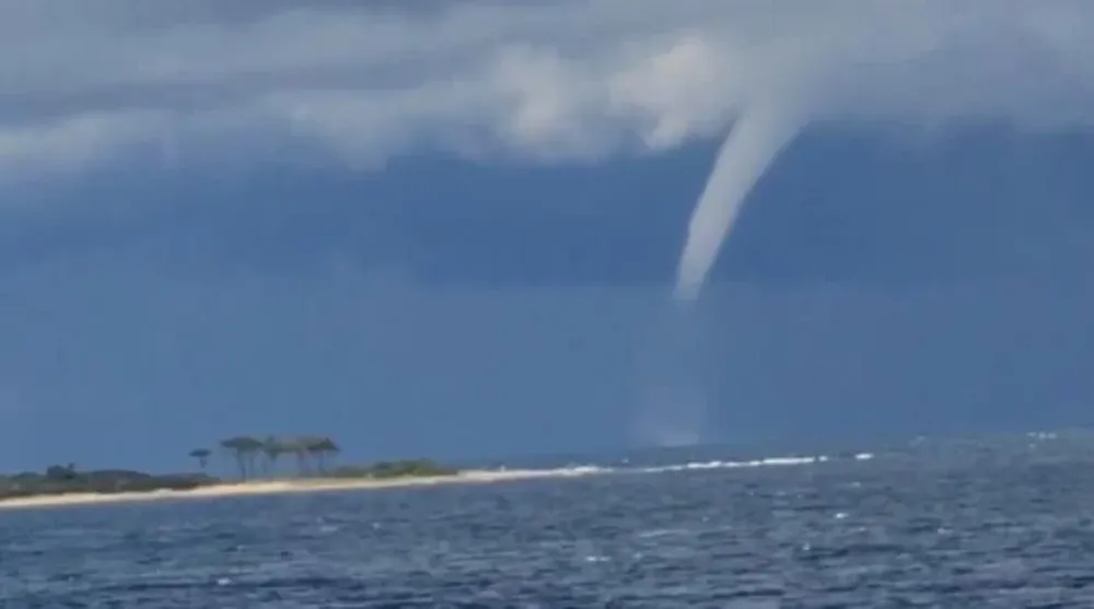 Imagen de la trompa marina en la costa de Montevideo