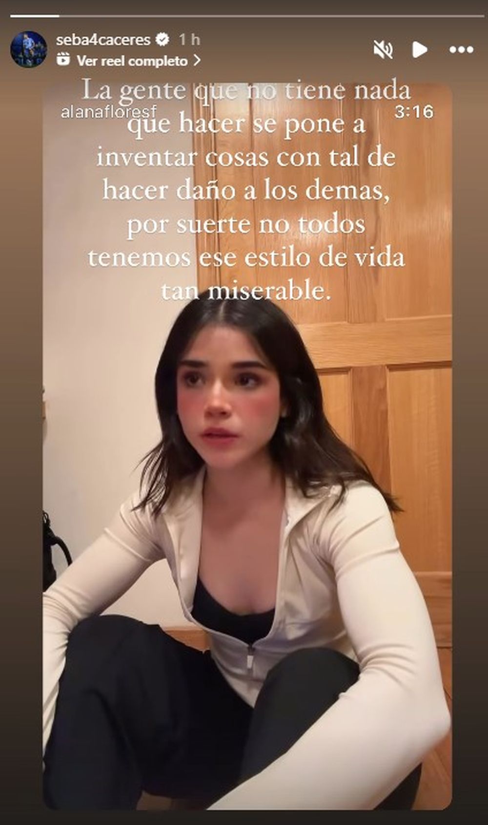 El mensaje de Sebastián Cáceres en respaldo a Alana El mensaje de Sebastián Cáceres en respaldo a Alana