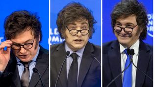 La evolución de Javier Milei en Davos, entre 2024 y 2026.