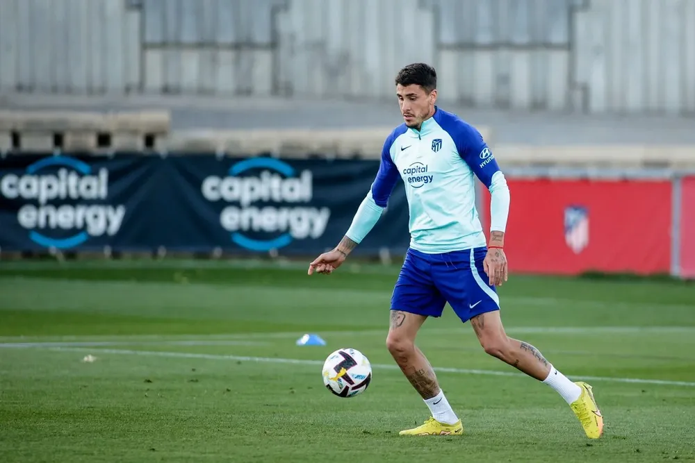 Josema en una práctica del Atlético