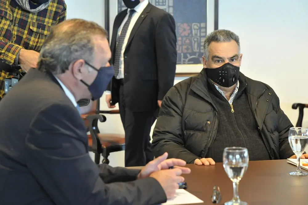 Archivo. Vidalín y Delgado en una reunión en Torre Ejecutiva