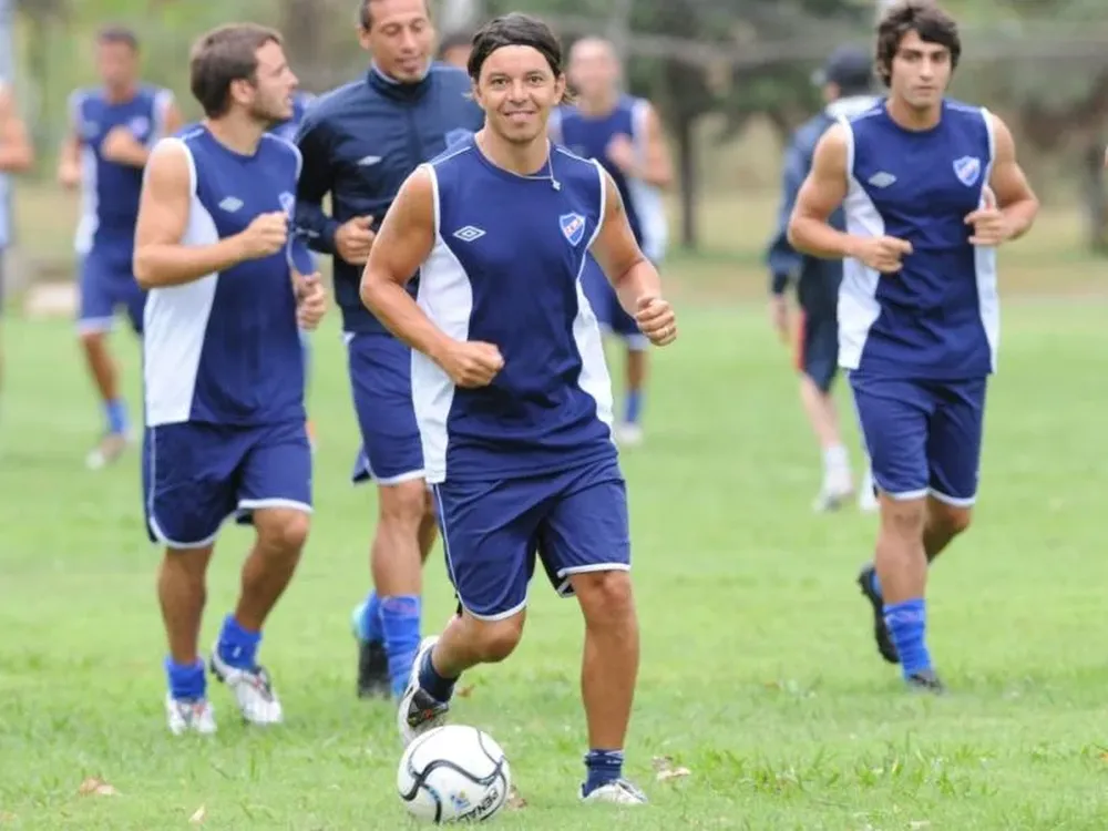 Gallardo, sonriente, en Los Céspedes, en enero pasado