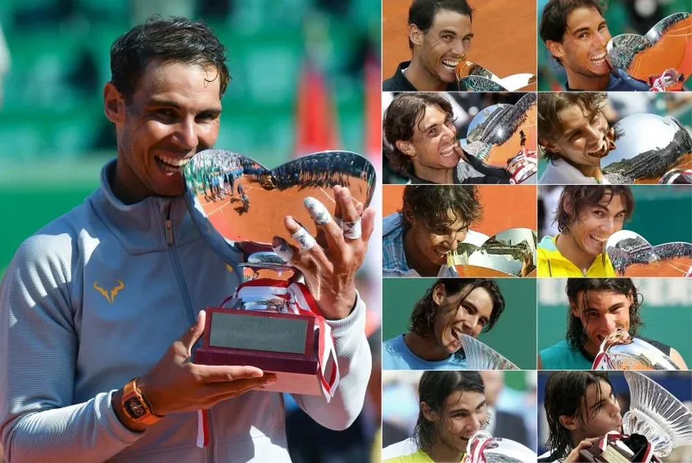 Nadal con su título 11 en Montecarlo y con los 10 anteriores