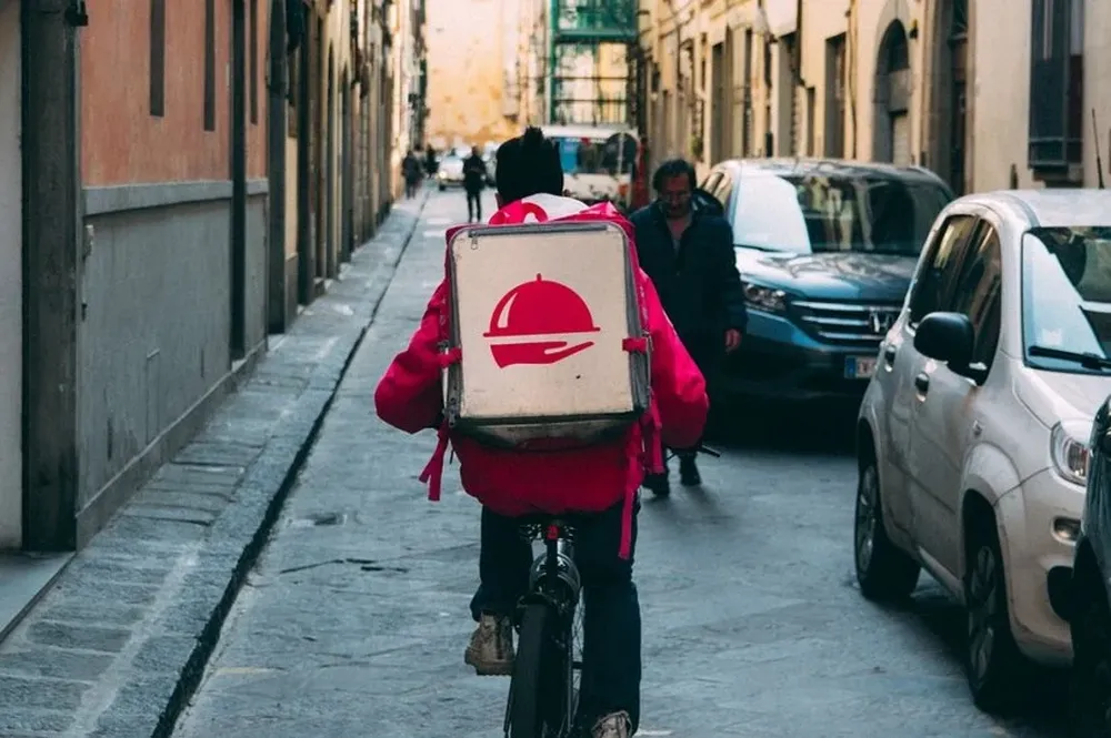 Repartidor de la app de delivery italiana, Foodora
