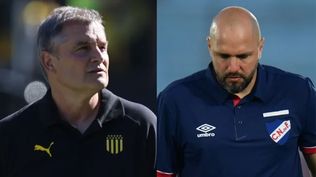 Diego Aguirre y Jadson Viera, entrenadores de Peñarol y Nacional