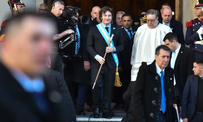 Javier Milei en el acto del Día de la Bandera, cuando renovó la convocatoria al Pacto de Mayo