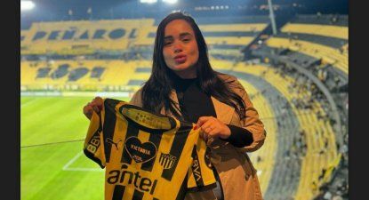 Victoria Mazzoni, pareja de Leonardo Fernández, en el Campeón del Siglo