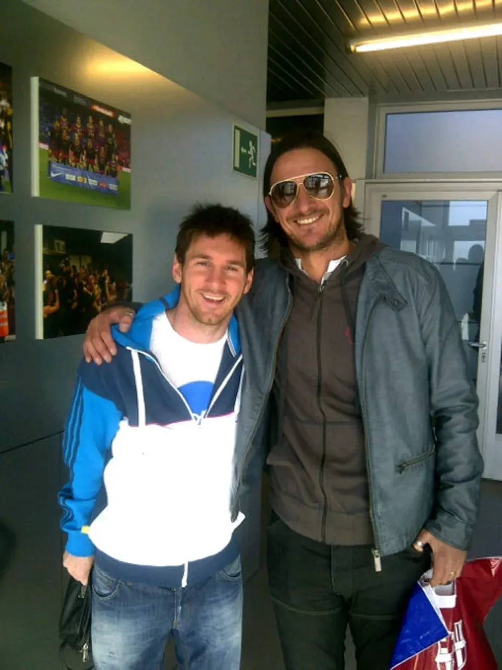 Gonzalo De los Santos con Lionel Messi