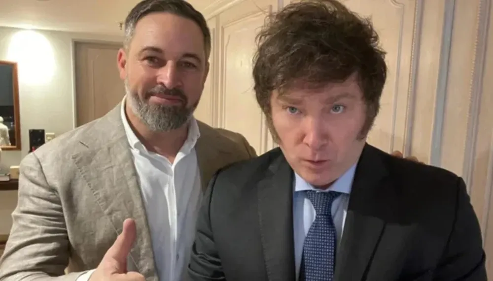 El presidente Javier Milei y Santiago Abascal.