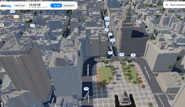 Un estudiante de la Facultad de Ingeniería hizo un mapa 3D de Montevideo para ver los ómnibus en vivo