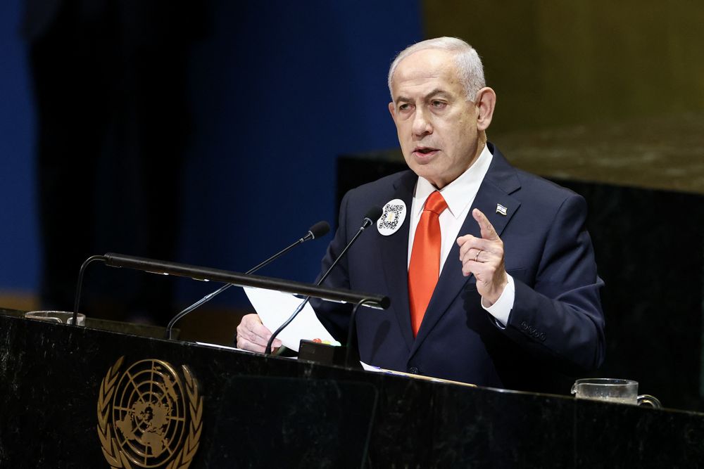 Benjamín Netanyahu durante su intervención ante la Asamblea General
