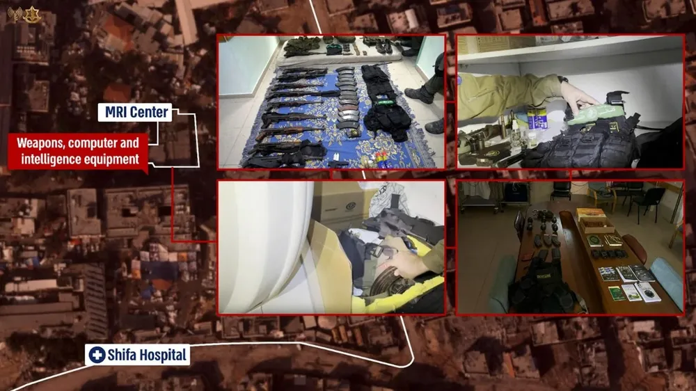 Armas y túneles encontrados bajo el hospital pediátrico.