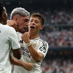 Federico Valverde celebra un nuevo gol para Real Madrid Federico Valverde celebra un nuevo gol para Real Madrid