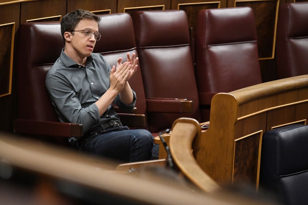 El líder de Más País, Iñigo Errejón, durante una sesión plenaria, en el Congreso de los Diputados.