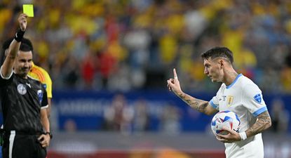 El Observador | 20240710 SPO - SOC - URUGUAY - V - COLOMBIA - CONMEBOL - COPA - AMERICA - USA - 2024 CHARLOTTE, NORTH CAROLINA - JULY 10: Guillermo Varela of Uruguay controls the ball during the CONMEBOL Copa America 2024 semifinal match between Uruguay and Colombia at B